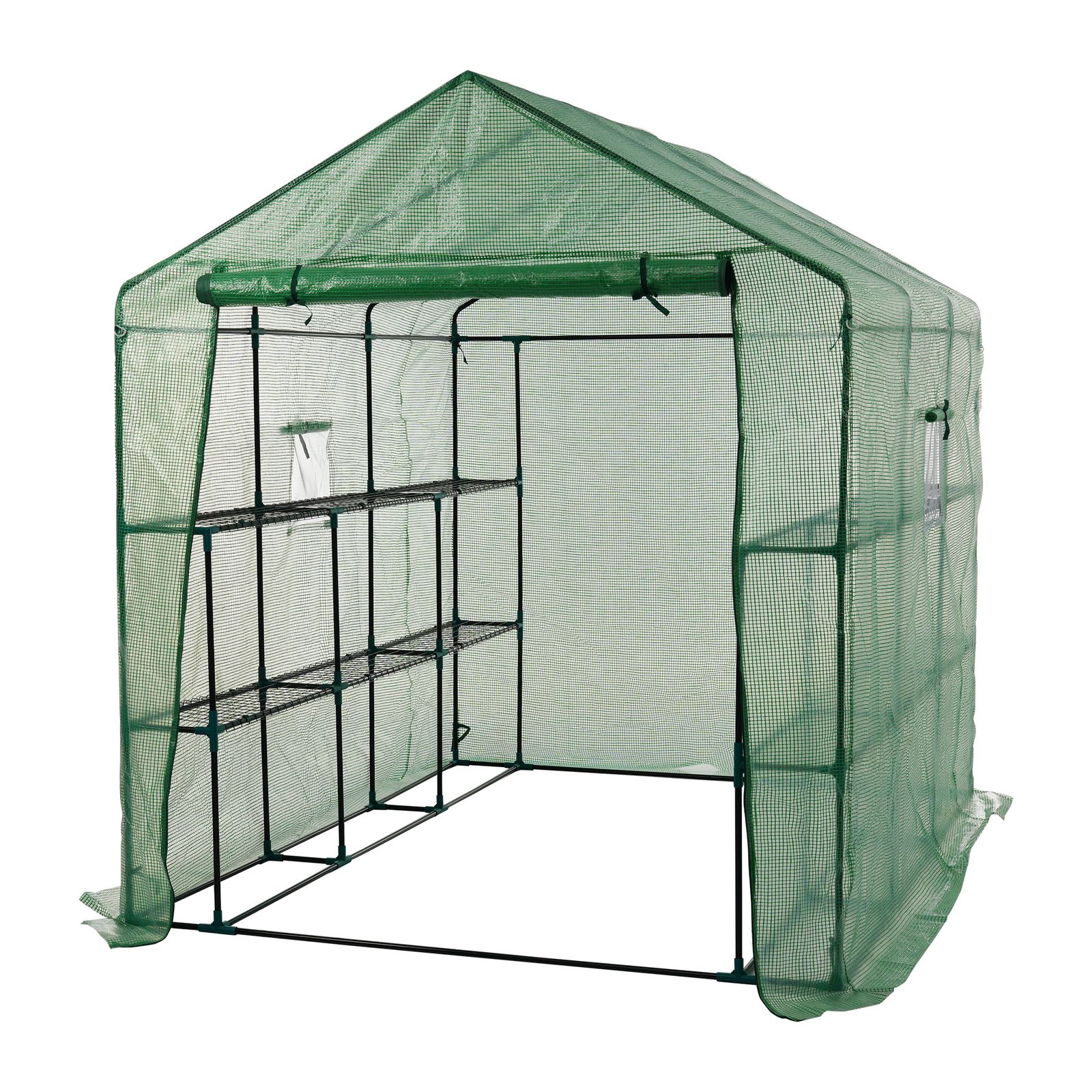 18 割 ビニール温室 大型 W183cm×D244cm×H213cm 温室 左右2段 ベランダ 家庭用 ビニールハウス 家庭菜園 ガーデンハウス フラワーハウス ラック ビニール カバー 組立式