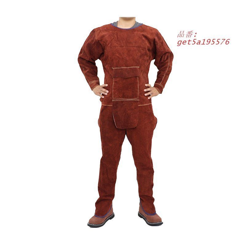 溶接エプロン 牛革 作業エプロン 大判 溶接用エプロン ツールポケット 防護服 耐熱 電気溶接 防炎 耐摩耗 ローネック 作業服 get5a195576