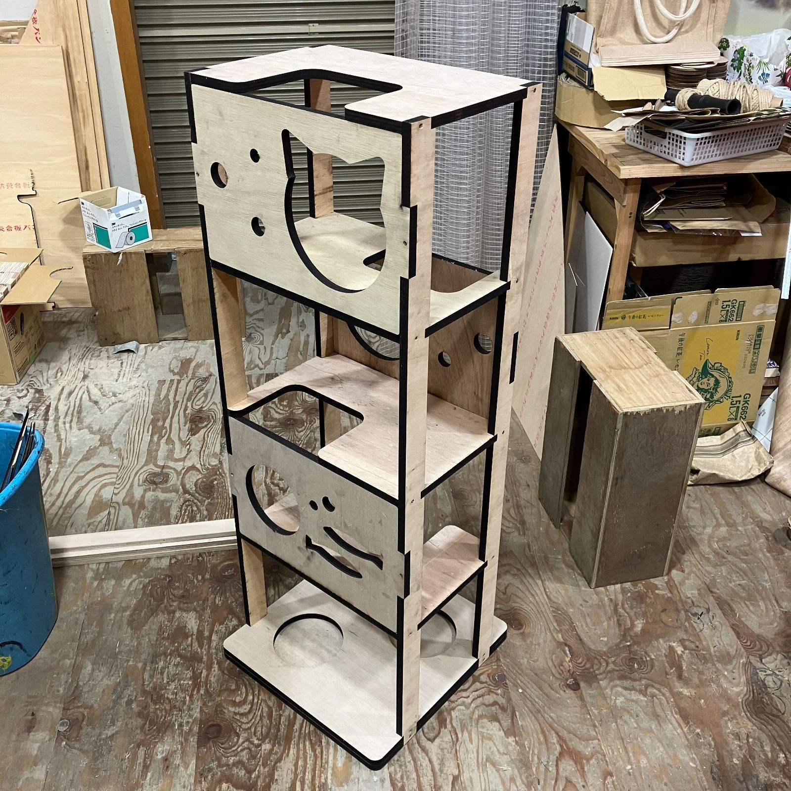 キャットタワー　木製　箱型　120㎝　90cm　さいころ型　セット売り キャットタワー 木製 箱型 DIY 猫 猫用品 120㎝×45㎝（タワー部分30