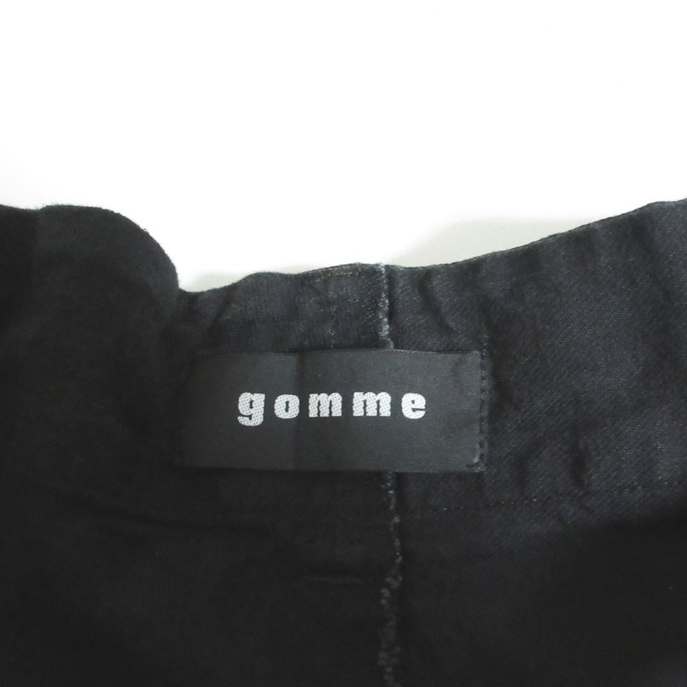 美品 gomme ゴム リングベルト ワイド クロップドパンツ M ブラック レディース 古着 中古 USED