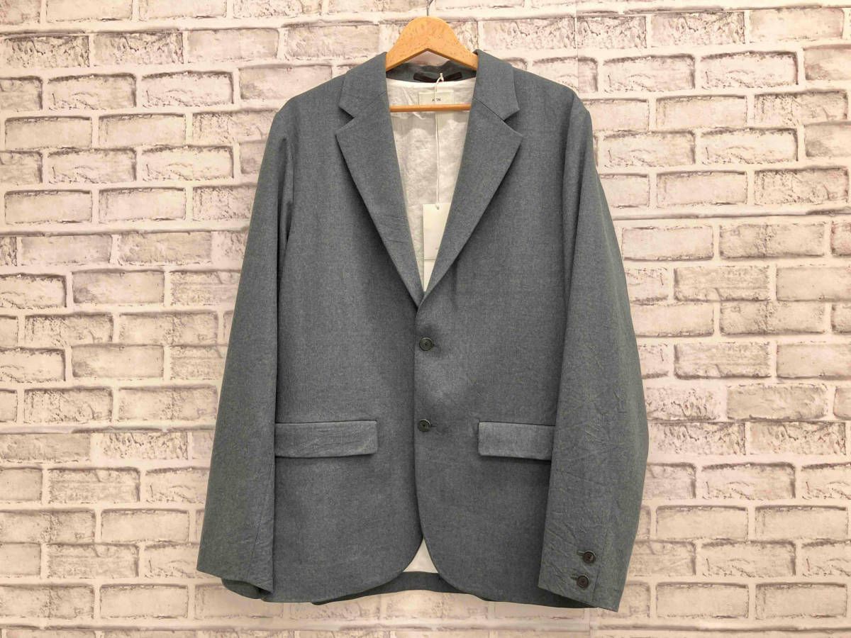 【未使用・タグ付】ATON エイトン  Shrink Flannel Jacket Men シュリンク フランネル ジャケット 2B ウール 日本製 トップグレー