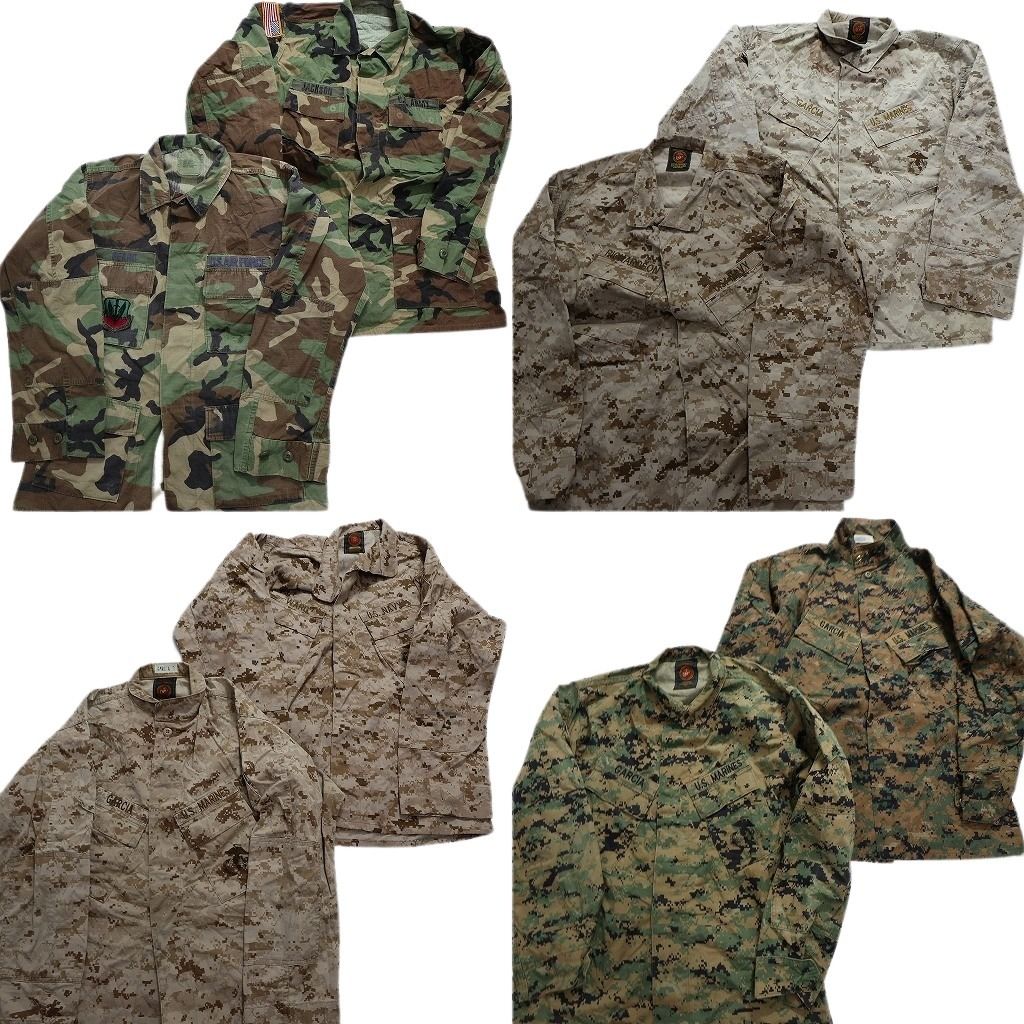 古着卸 まとめ売り フィールドジャケット 米軍実物 ミリタリー 8枚セット (メンズ M ) ウッドランド カモ柄MIX 迷彩 MU1279