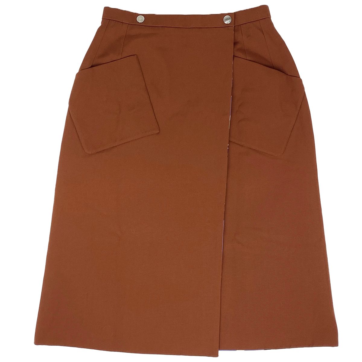 エルメス HERMES リバーシブル 巻きスカート 馬 セリエ ボトムス スカート 綿 ブラウン マルチカラー レディース