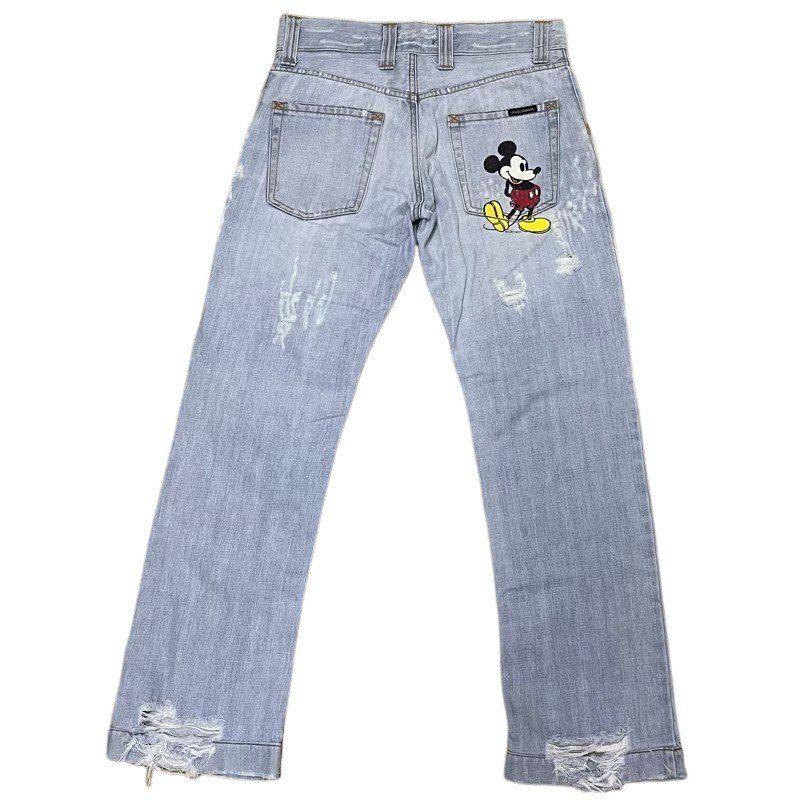 DOLCE&GABBANA ミッキーダメージデニム ジーンズ
