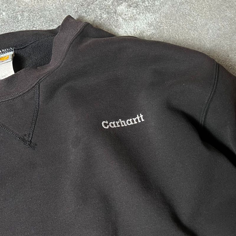 雰囲気系 90s Carhartt ロゴ刺繍 前V スウェット トレーナー XL / 90