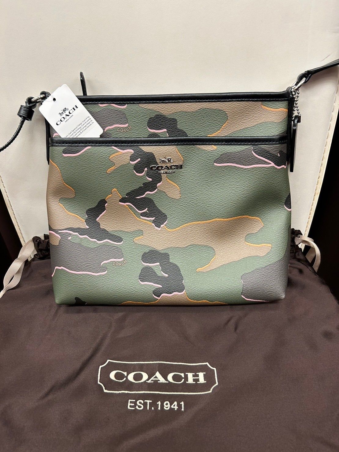COACH コーチ ショルダーバッグ F35440 グリーン/ブラック PVC/レザー 