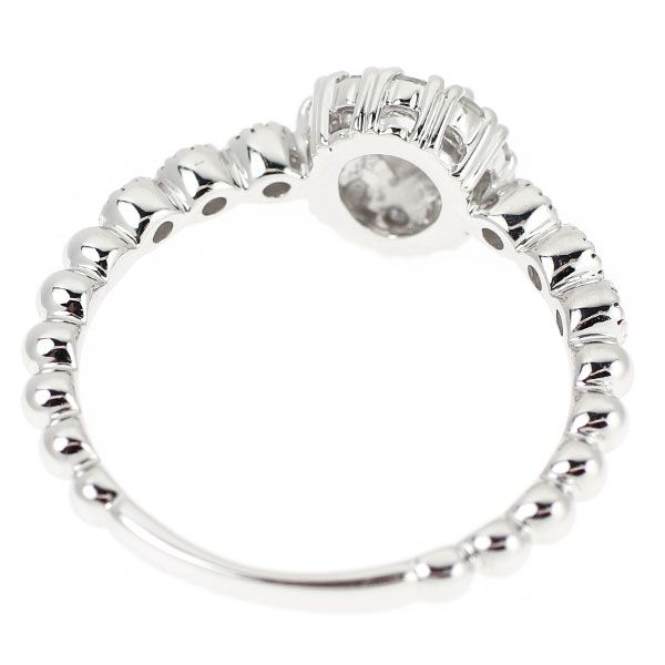 K18WG ペアシェイプ ローズカット ダイヤモンド リング 0.10ct D0.17ct