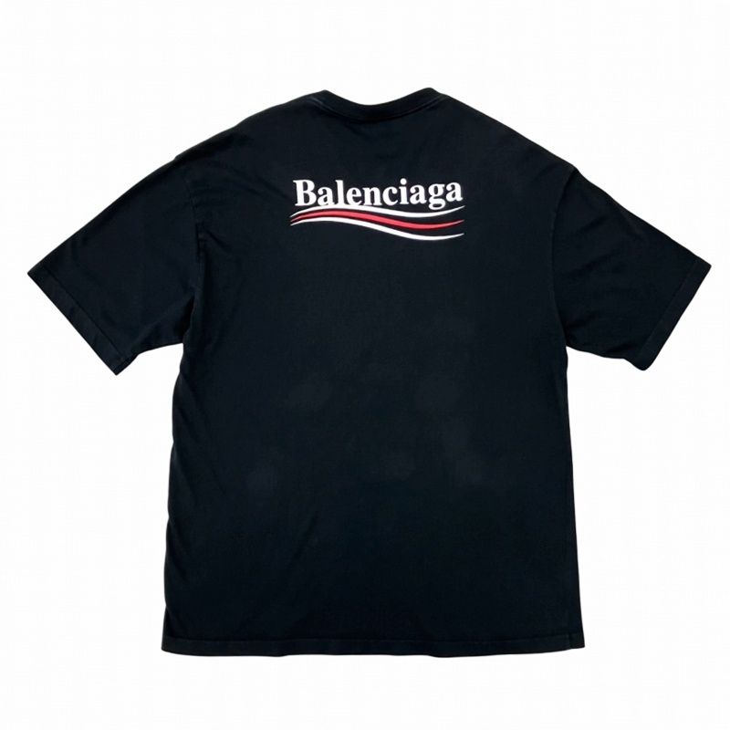 BALENCIAGA ロゴプリント 半袖ワンピース XS ブラック BALENCIAGA ロゴ