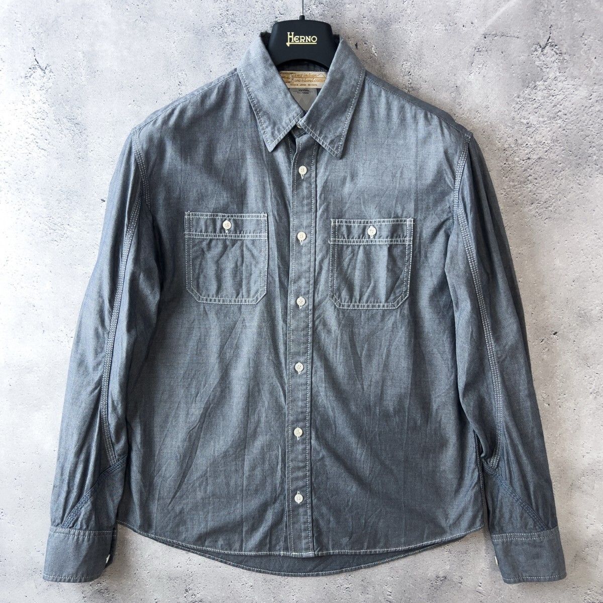 ビズビム VISVIM シャツ 長袖 カジュアル 胸ポケット 薄手 コットン L