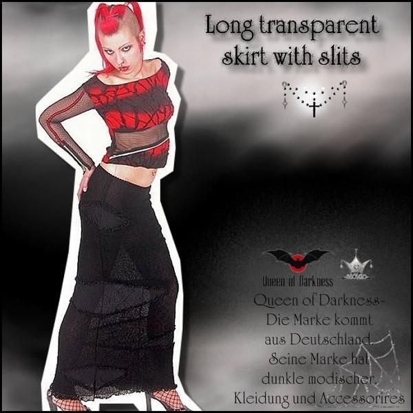 ゴシック＆パンク ファッション 三角シアー＆ニットのマキシ丈スカート 服 レディース 送料無料|wosk083