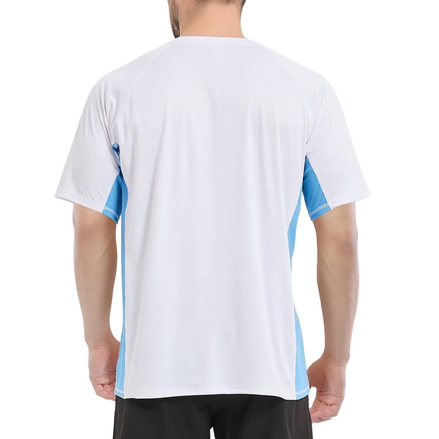 Sillictor ラッシュガード 半袖 メンズ ゆったり 冷感 ラッシュシャツ オーバーウェア 水着 大きいサイズ スポーツシャツ スイム tシャツ  夏 通気速乾＆UVカット メルカリShops