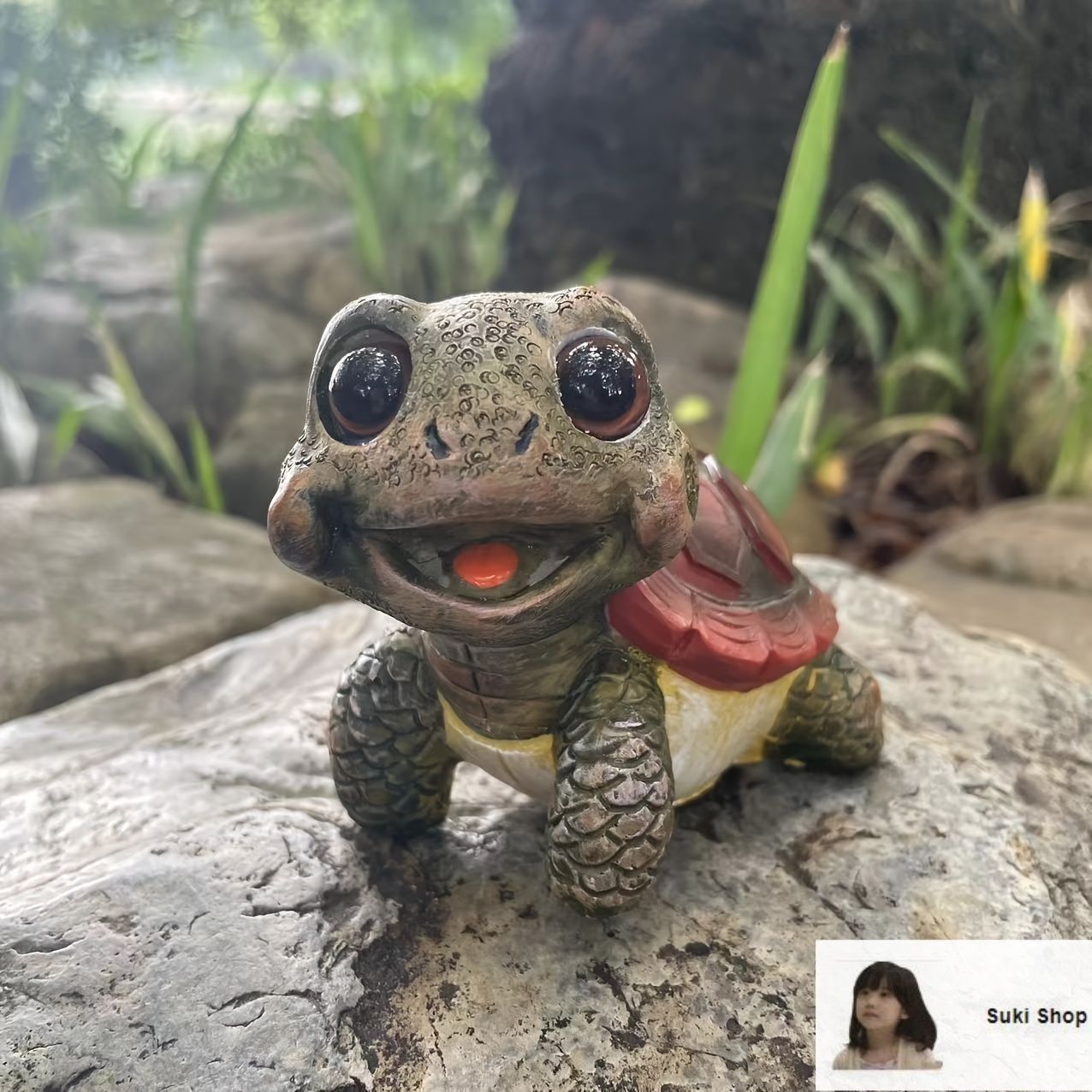 置物 オブジェ ガーデンオーナメント 亀 カメ かめの子供 室内