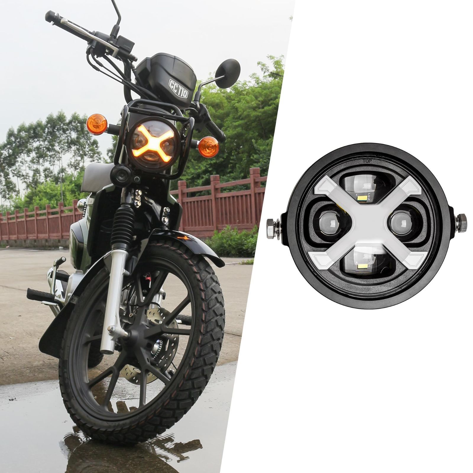 Motikvans クロスカブ110用 ヘッドライトDRL 付き led バイク