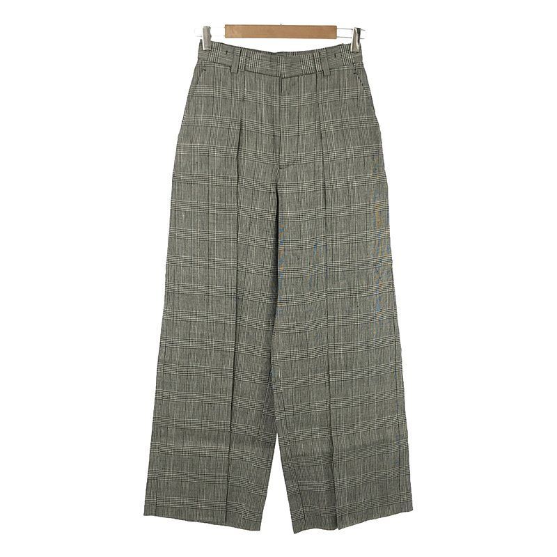 ATON / エイトン | グレンチェック ワイドパンツ | 1 | ブラック/ホワイト | レディース