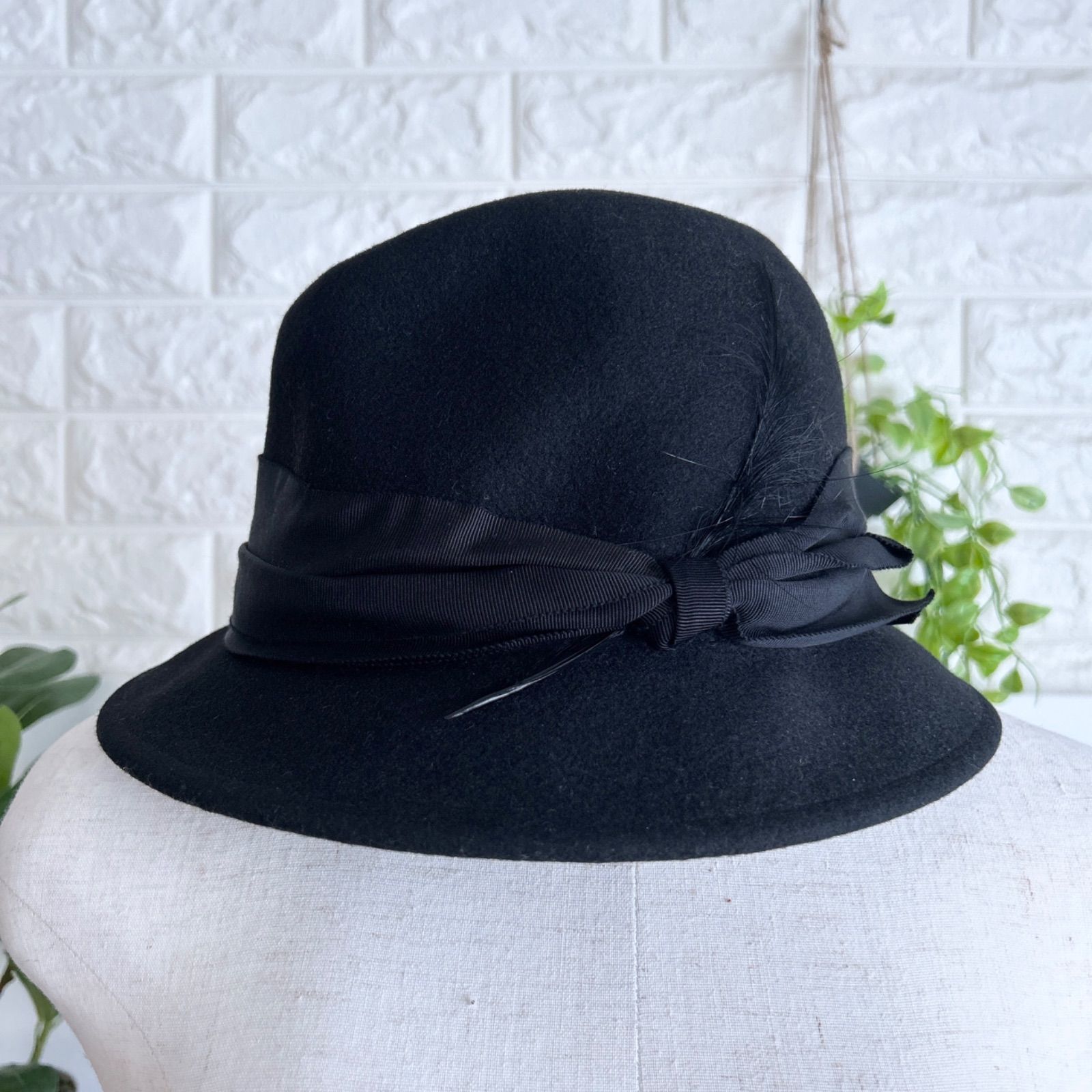 未使用タグ付 CA4LA カシラ フェルトハット 中折れハット ブラック