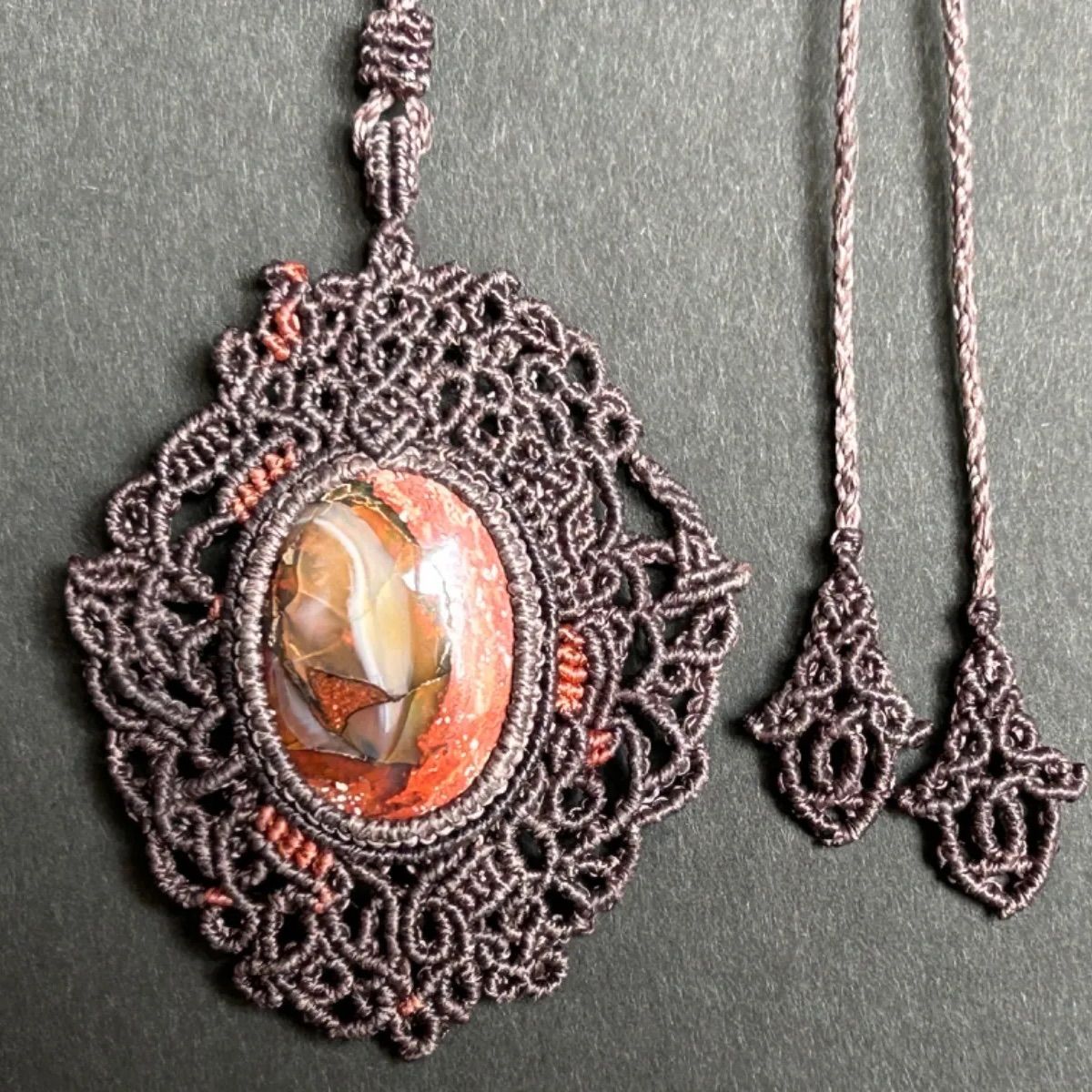 カンテラオパールのマクラメネックレス カンテラ オパール