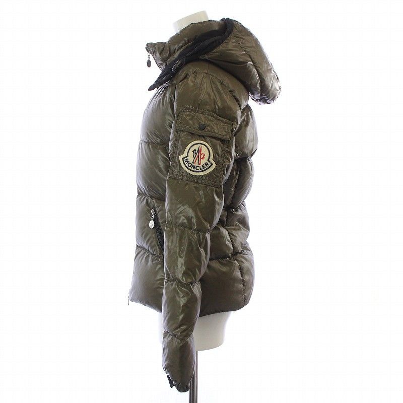MONCLER】モンクレールダウンジャケットBADIAカーキ 0 袖ロゴ