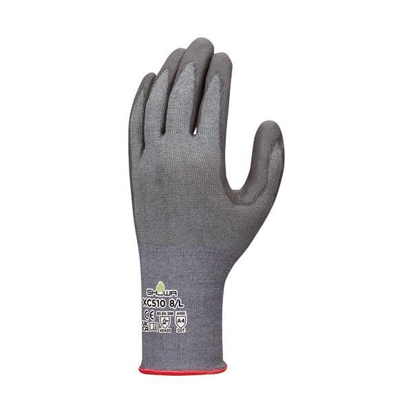 〔まとめ〕 ショーワグローブ XC510 フォルテックスウレタンパーム手袋 M グレー ブルー XC510-M 1双 〔×5セット〕