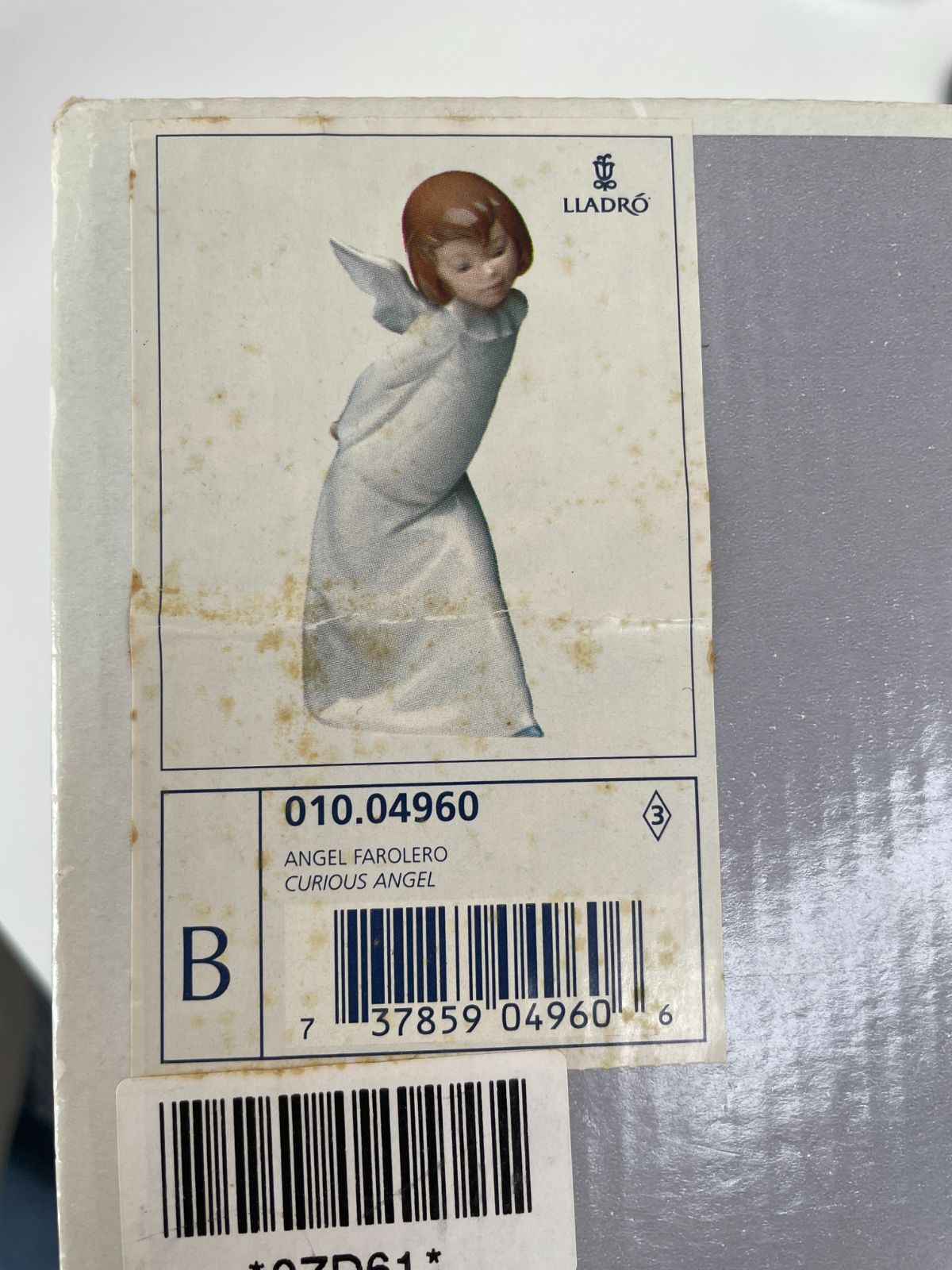 D ヴィンテージ LLADRO リヤドロ ランプを持つ天使 キュリオス 天使 エンジェル フィギュリン 陶器