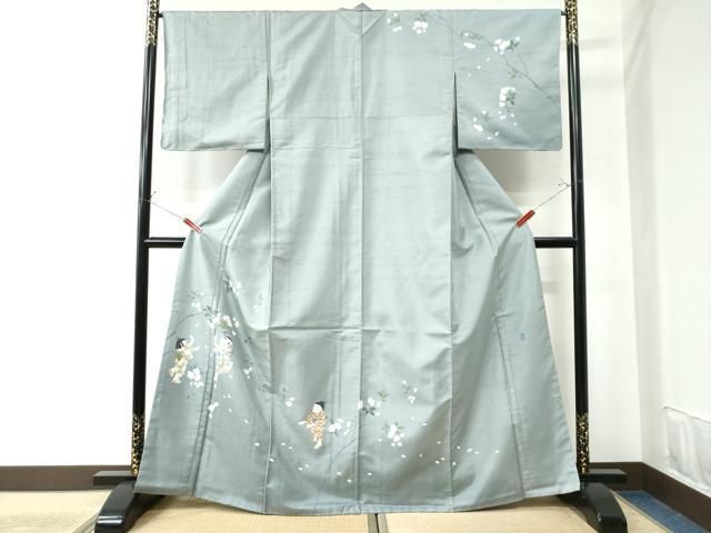 平和屋着物○本加賀友禅作家 村越幸雪 訪問着 白山紬 童子遊び 正絹