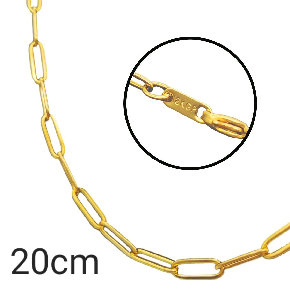 18K GP チェーン ブレスレット レディース ゴールド 喜平 18金 20cm 