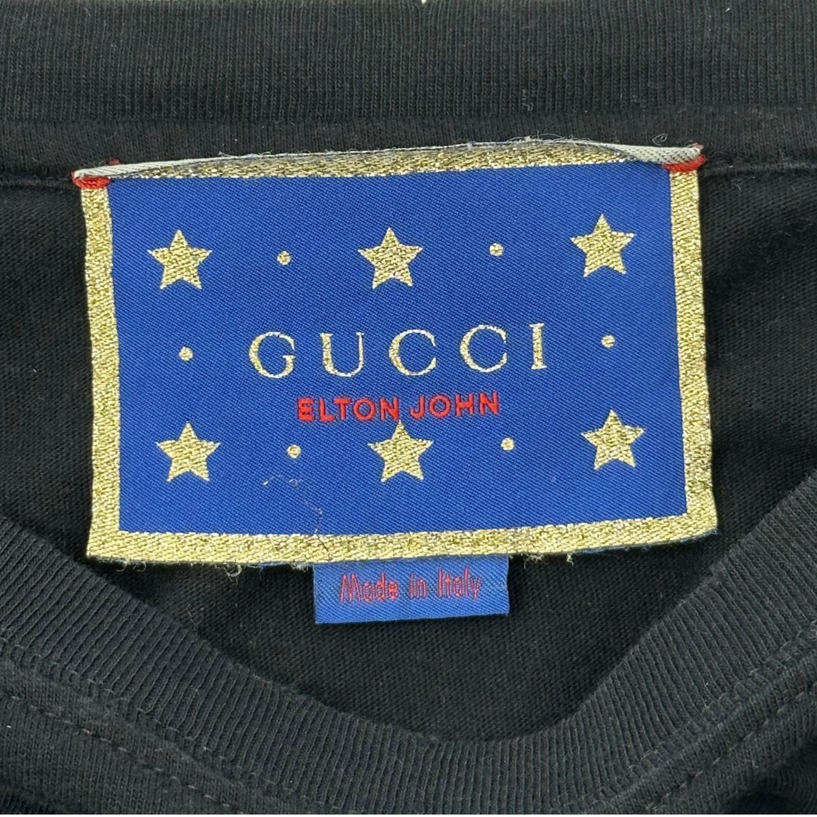 GUCCI(グッチ) ”ELTON JOHN” Destruction Graphic Print T-Shirt 