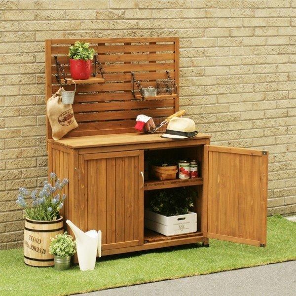物置 屋外 おしゃれ 小屋 北欧 ストッカー 収納庫 棚 観音扉 庭 木製 ガーデニング 植物 飾れる 置ける 園芸用品 掃除用具 収納 飾り棚 ガレージ 車庫 ベランダ sms-yb-202nw100
