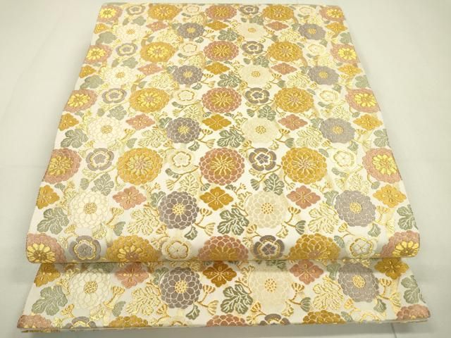 平和屋着物○全通柄袋帯 利休好総通 金糸 正絹 逸品 CAAM4172eg