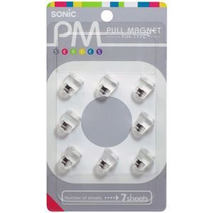 クーポン配布中-スーパー 対象 まとめ ソニック PM プルマグネット ピンタイプ 直径12×高さ13mm 透明 MG-785-T 1パック 8個 ×15セット