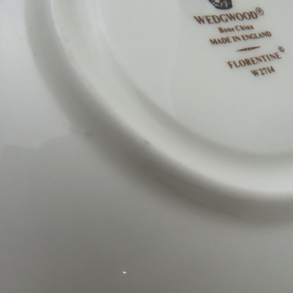 美品 WEDGWOOD ウェッジウッド フロレンティーンターコイズ ティーカップ＆ソーサー 2客 ピオニー ペア 壺ロゴ SY9940J 