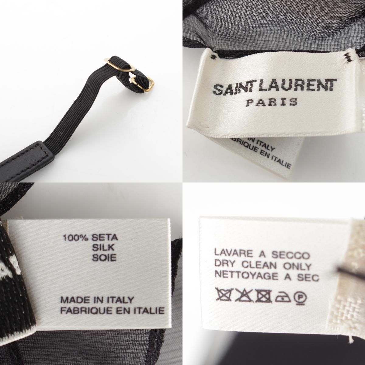 サンローラン シルク リボン チョーカー アクセサリー ブラック【中古