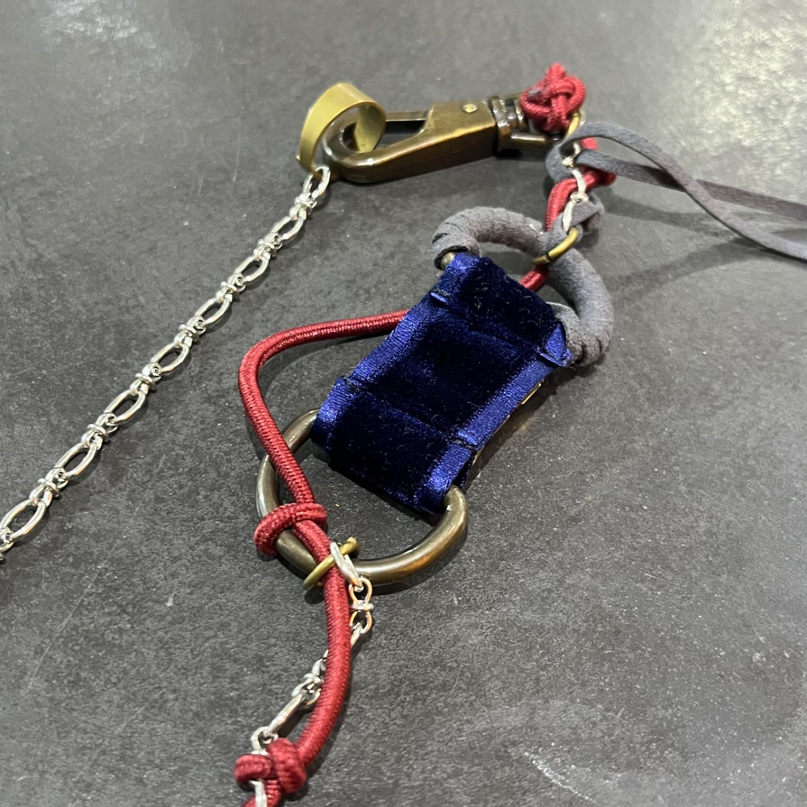 kolor チェーンビジューネックレス ウォレットチェーン カラー