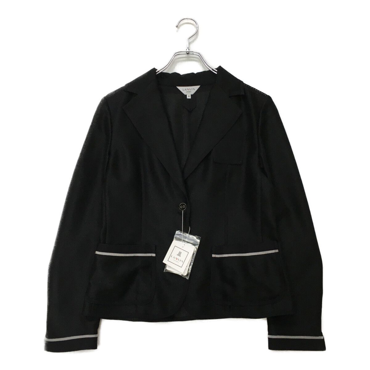 LANVIN - coco 未使用品 ランバンスポール LANVIN SPORT レディース テーラードジャケット 38(M) 黒 ブラック 春夏 LANVIN - coco 未使用品 ランバンスポール LANVIN SPORT