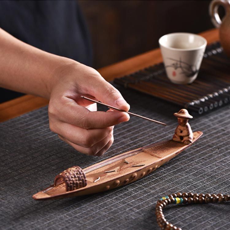 ★お香の滝 黒陶器香立て 陶器スティック香炉 ホーム お香たて お香立て 黒陶器香立て 陶器スティック香炉 ☆お