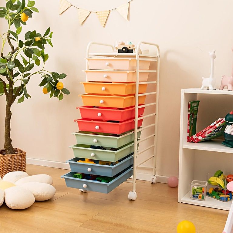 キャスター付き収納カート 大容量 10 12 15個引き出し 金属製 移動楽々 省スペース オフィス ホーム用 ローリングオーガナイザー ホワイト15個引き出し MARWIL-DEMENAGEMENTS_CH