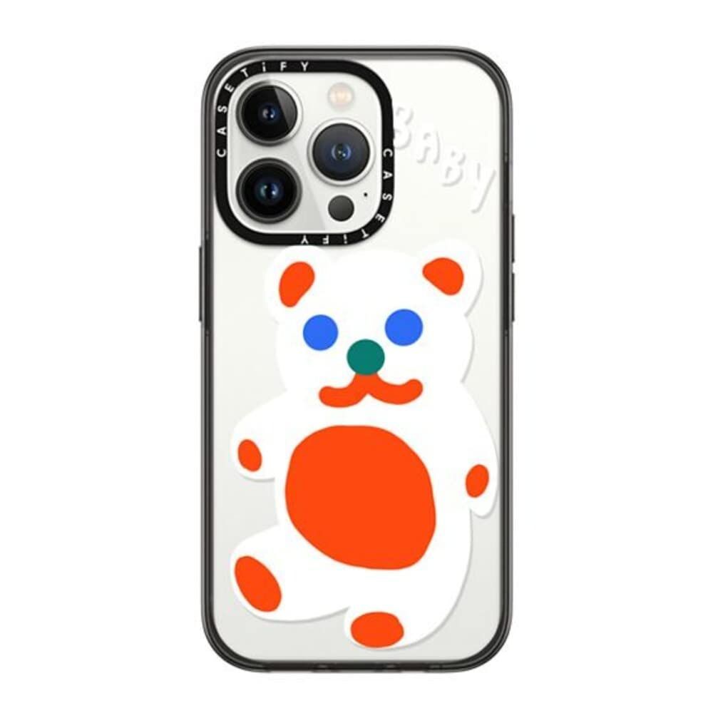 CASETiFY コンパクト iPhone 14 Pro ケース [MIL規格準拠 (2x MIL-STD-810G)/1.2mからの落下テストをクリア] - Baby Bear by Katie Benn - ブラック