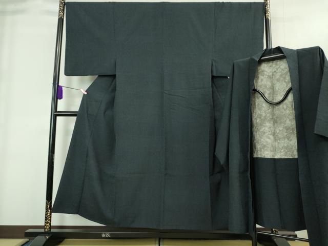 平和屋着物 上 男性 本塩沢 アンサンブル 長羽織 羽織紐付き 蚊絣 DZAA8530kh5