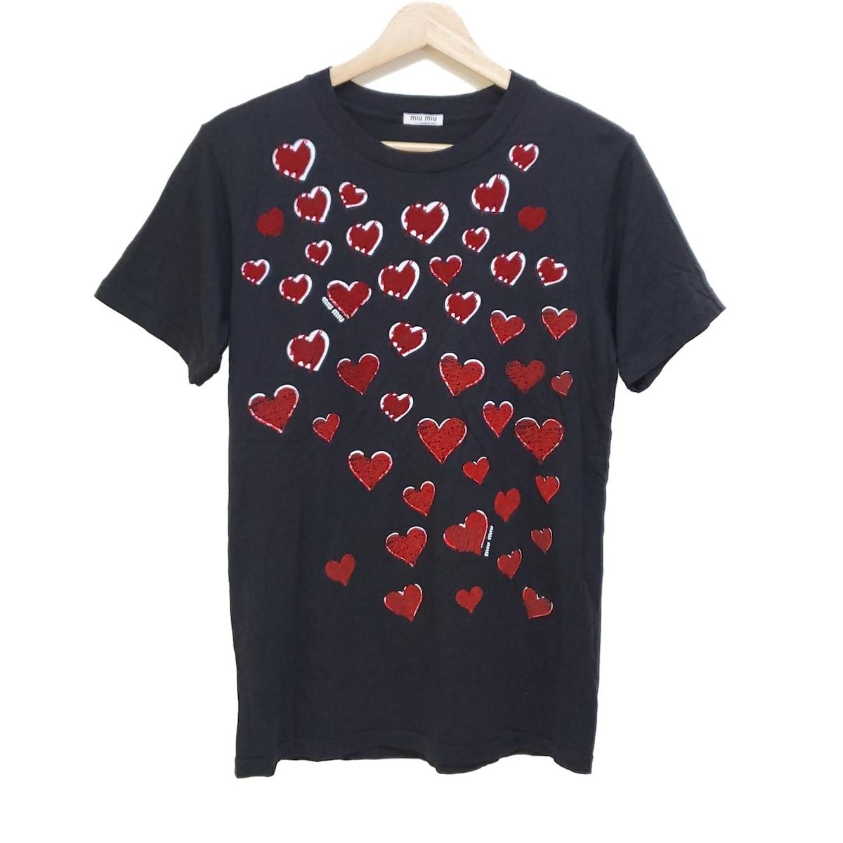 miumiu(ミュウミュウ) 半袖Tシャツ サイズL レディース美品 - 黒