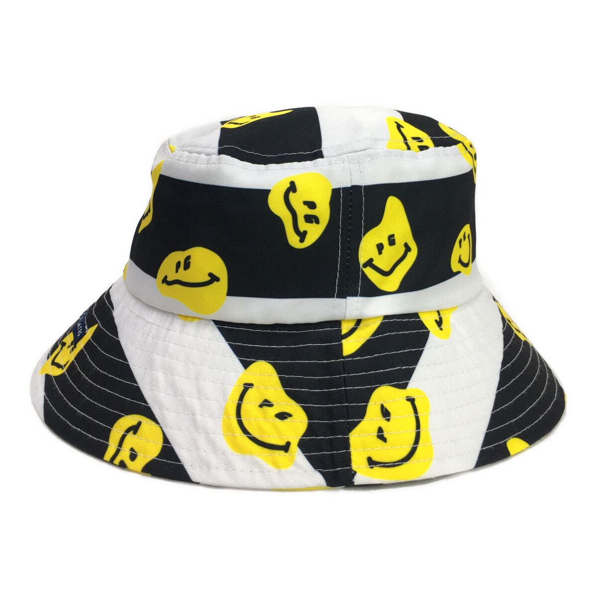 パーリーゲイツ PEARLY GATES バケットハット フリー 白 黒 スマイル総柄 ストライプ