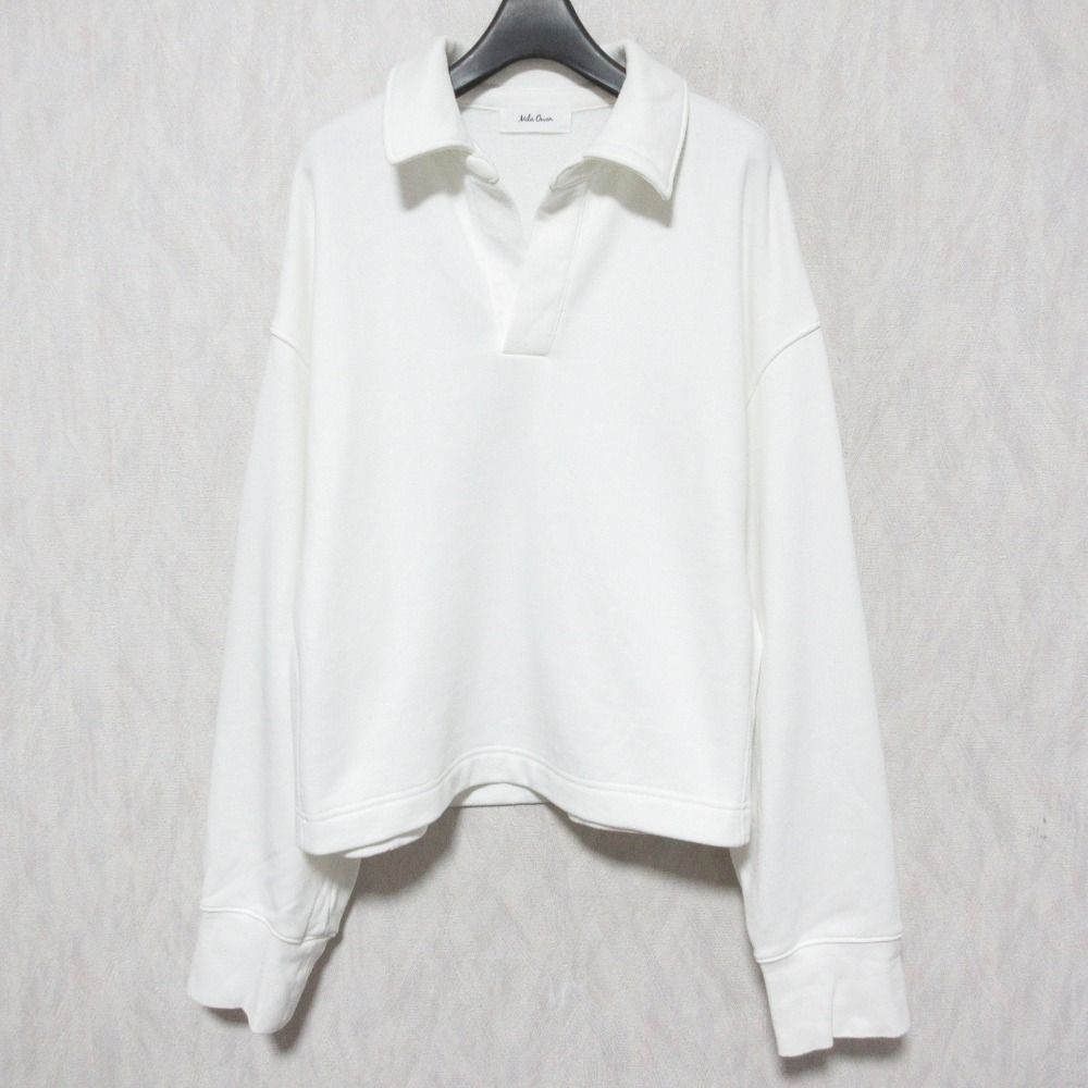 美品 25SS Mila Owen ミラオーウェン ショート丈ラガースウェットトップス プルオーバー カットソー 09WCT251155 F ホワイト レディース 古着 中古 美品 25SS Mila Owen ミラオーウェン ショート丈ラガー