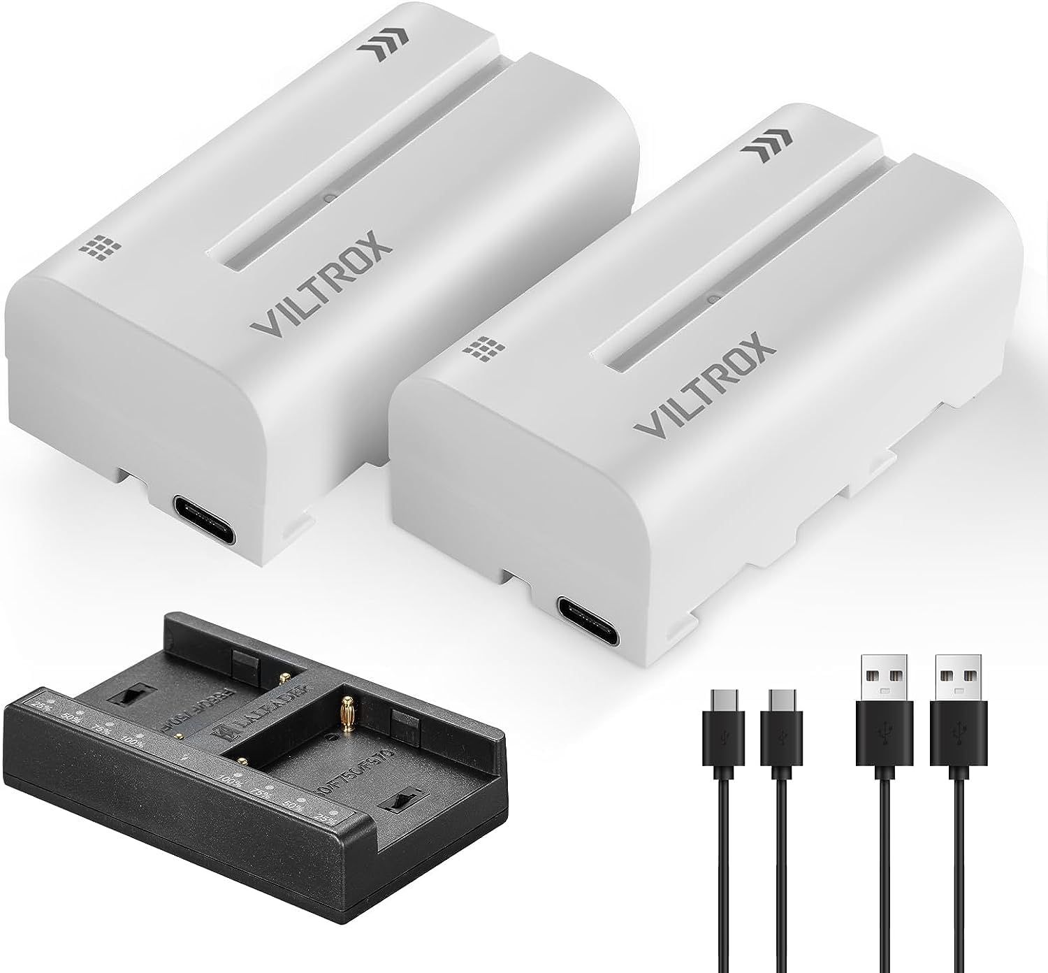 VILTROX ビデオライトバッテリー NP-F550 バッテリー2点セット+