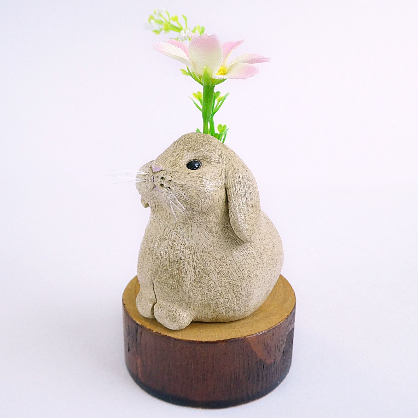 うさぎの置物(茶色/垂耳)＊ホーランドロップ＊ロップイヤー＊ドライ