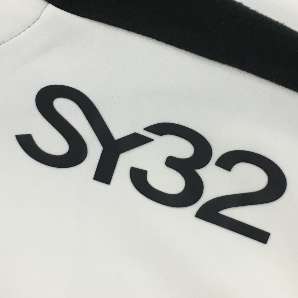 長袖ハイネックシャツ 白×黒