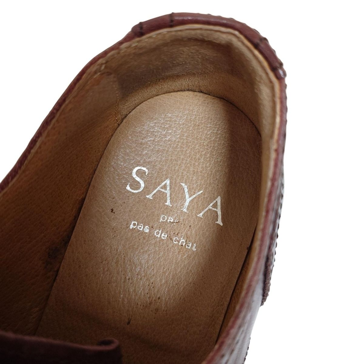 SAYA サヤ シューズ 23 レディース - ダークブラウン ウィングチップ レザー KIN-KAAI_COM