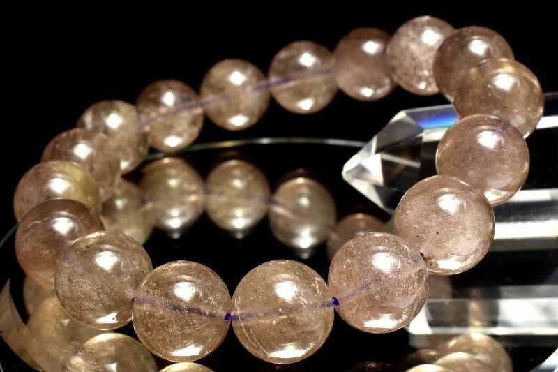 1点物】希少パープル リビアングラス 12.5mm ブレスレット