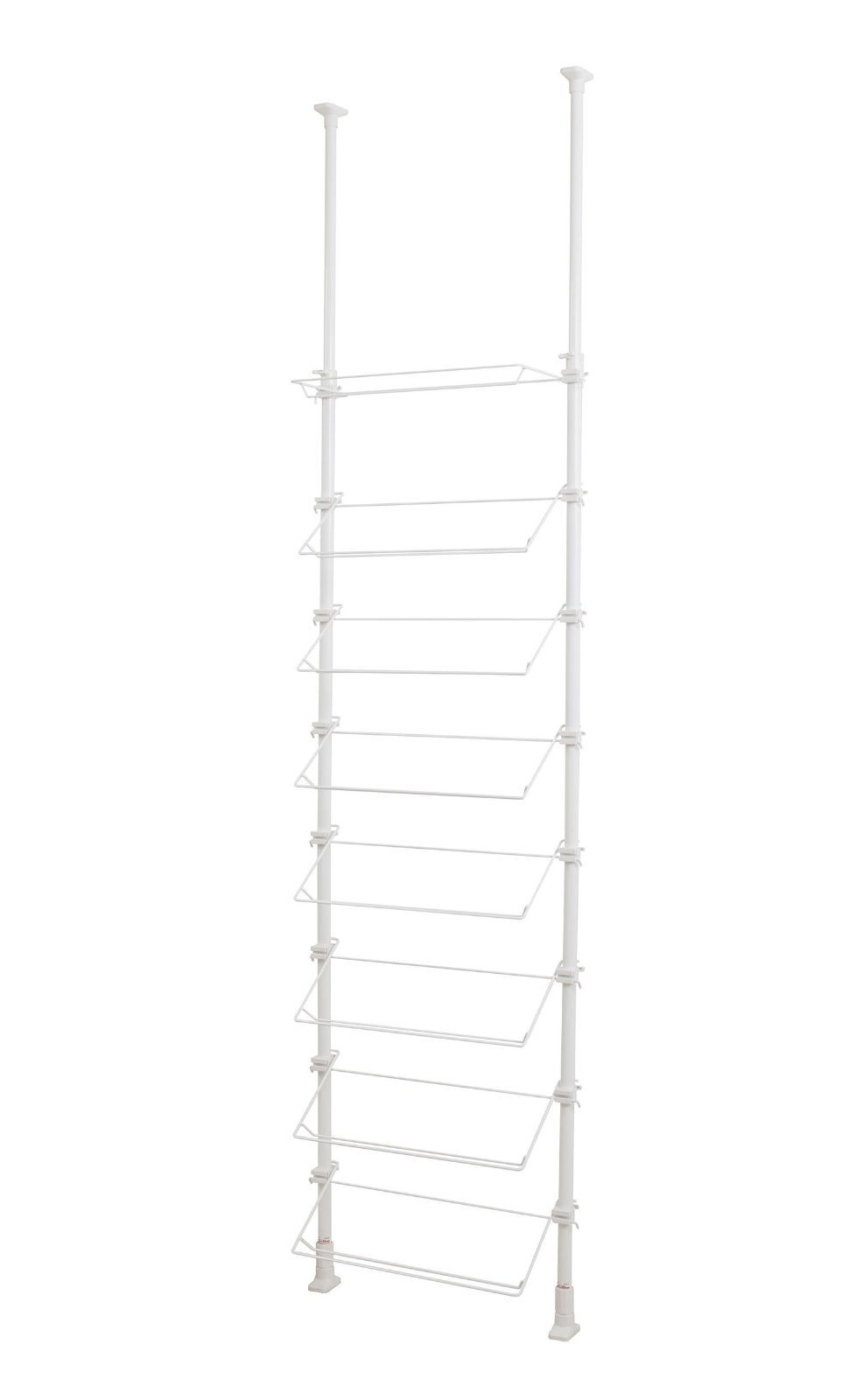 【最短発送】TSR-55 幅55cm高さ190~264cm ホワイト ワイヤー1本棚タイプ 16足対応 平安伸銅工業 突っ張りシューズラック SHINDO HEIAN