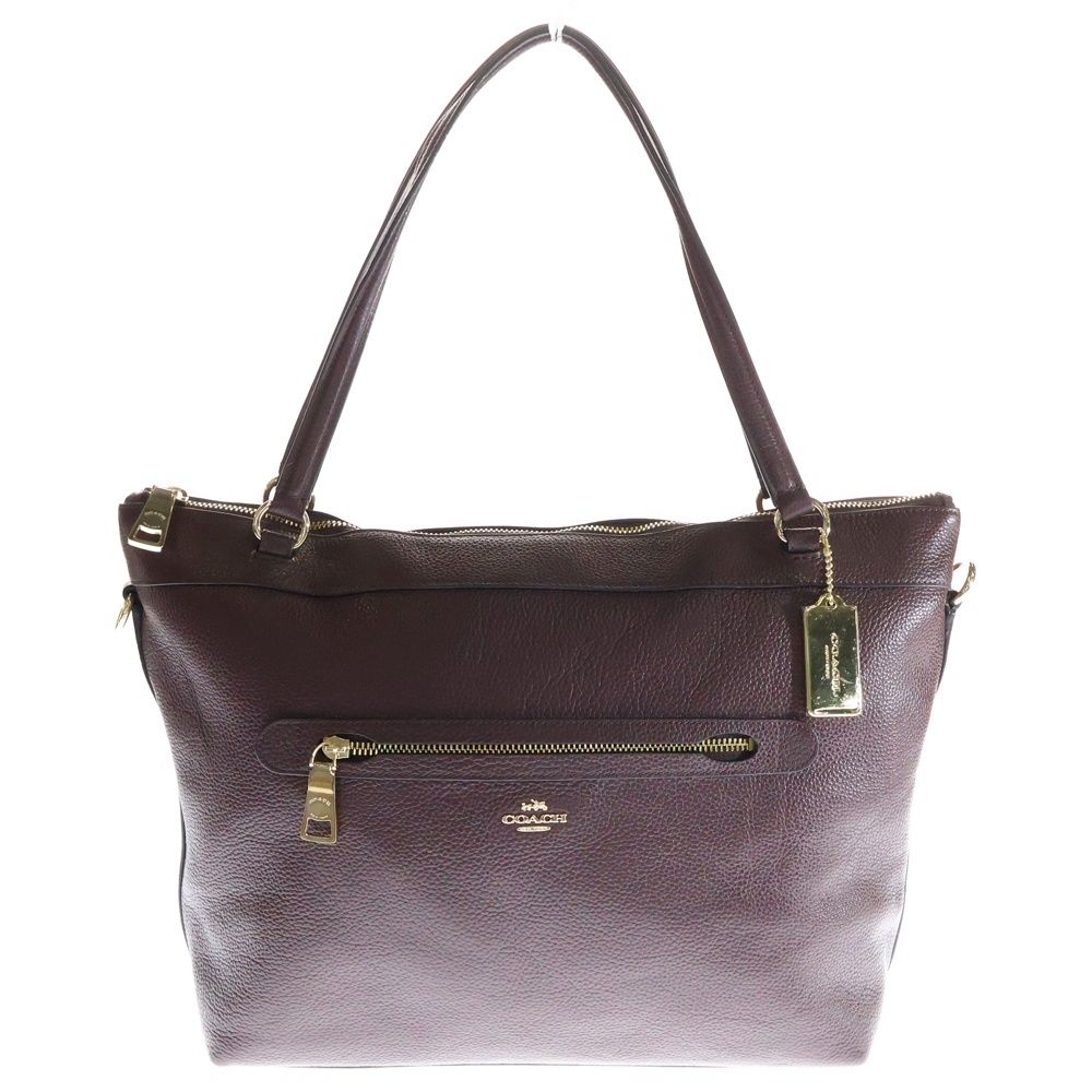 COACH バーガンディ ハンドバッグ COACH (コーチ) 2WAY レザーハンド ショルダーバッグ