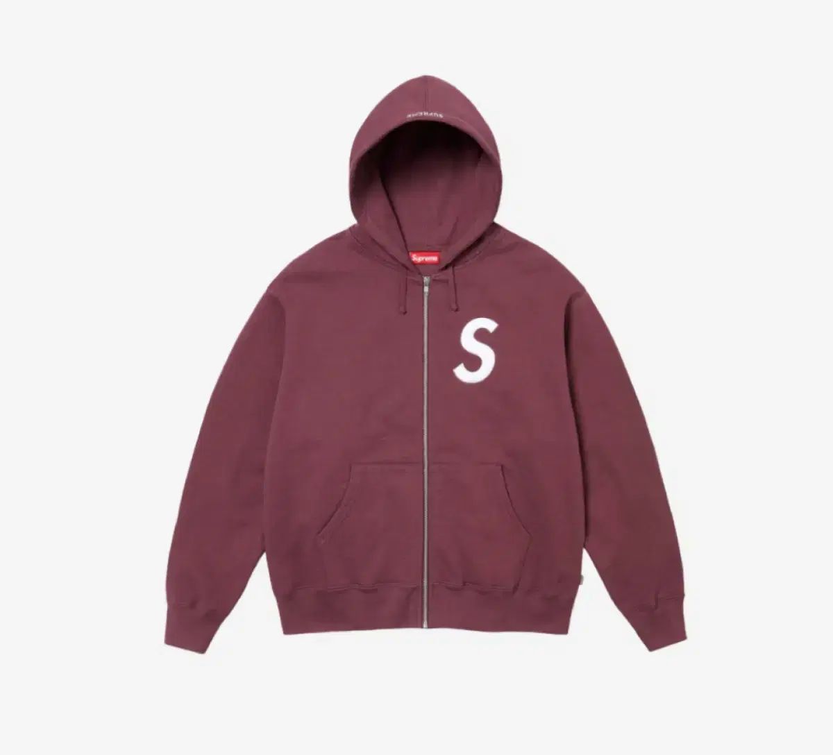 L Supreme(シュプリーム) S ロゴ フード付き ジップアップパーカー マルーン