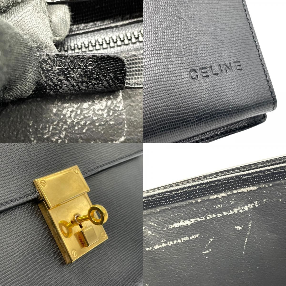 美品 CELINE セリーヌ クラッチバッグ セカンドバッグ レザー 黒