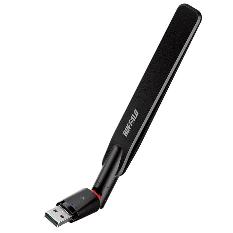 バッファロー WiFi 無線LAN 子機 アダプター 外付けアンテナ 866Mbps/433Mbps 11ac/n/a/g/b USB 3.2 Gen1 WPA3 WI-U3-866DHP/N